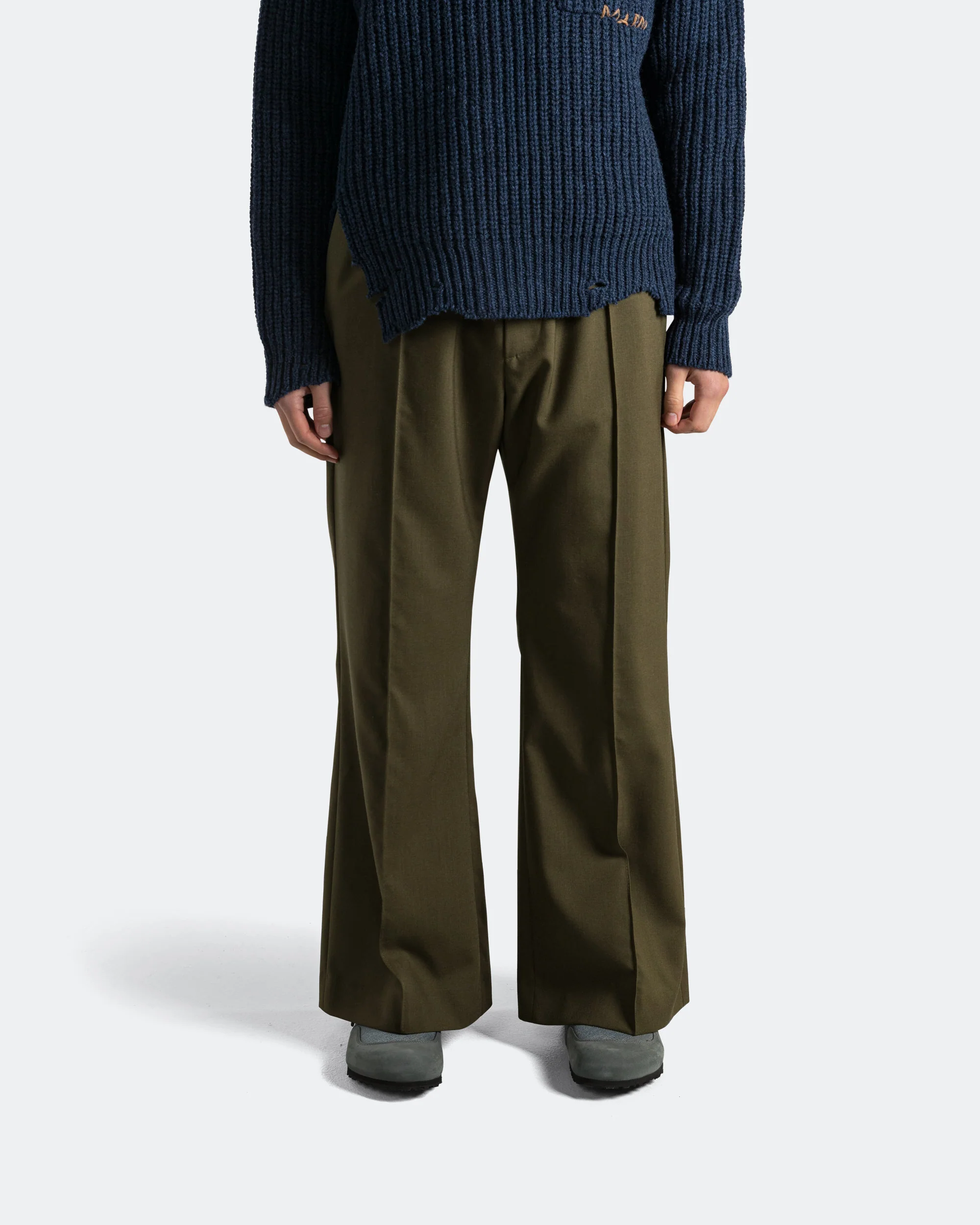 Tropical Wool Trousers - Deep Sage - Image 2