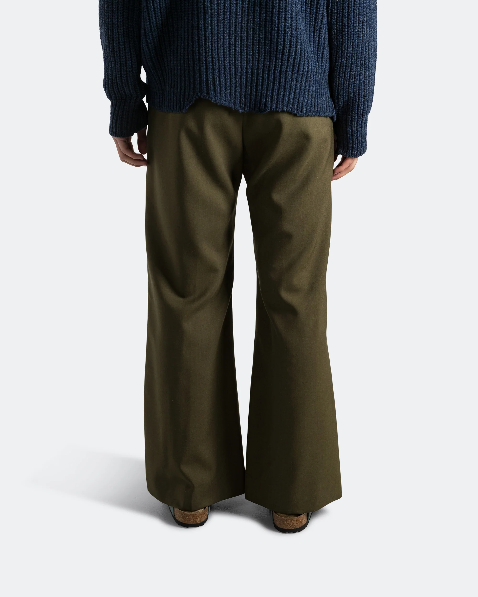 Tropical Wool Trousers - Deep Sage - Image 3