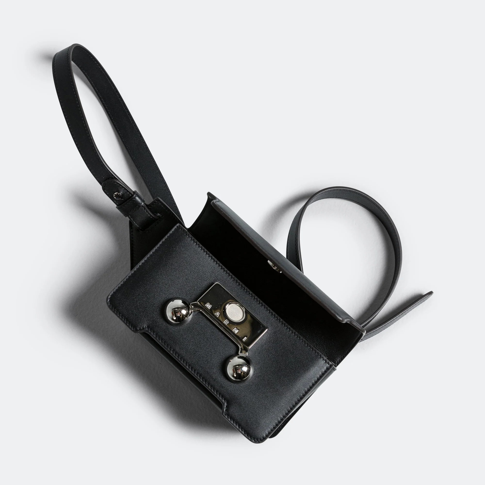 Trunkaroo Medium Crossbody Bag - Black Leather - Image 4
