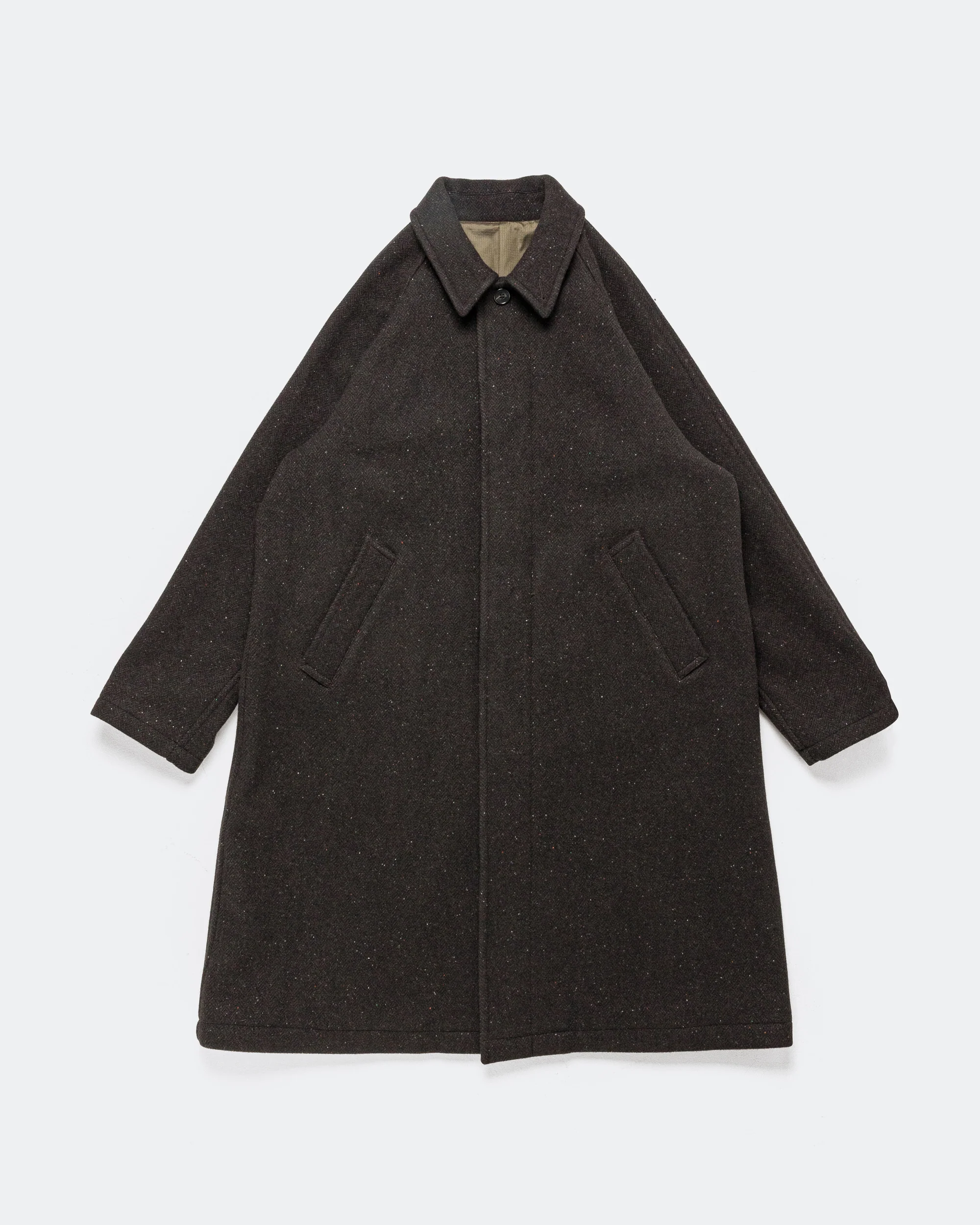 Balmacaan Coat - Brown Nep Tweed