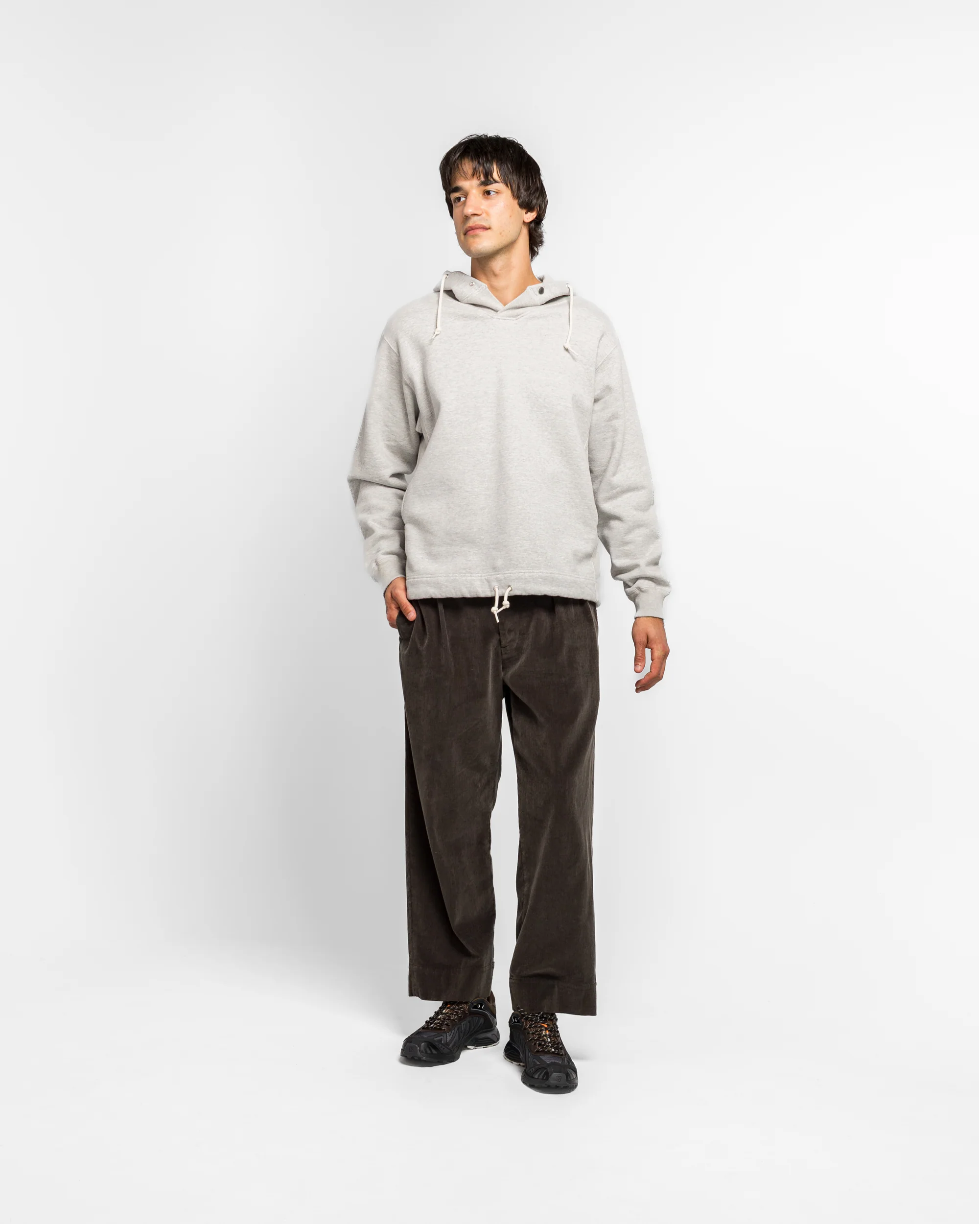Corduroy 2P Trousers - Charcoal Grey - Image 6