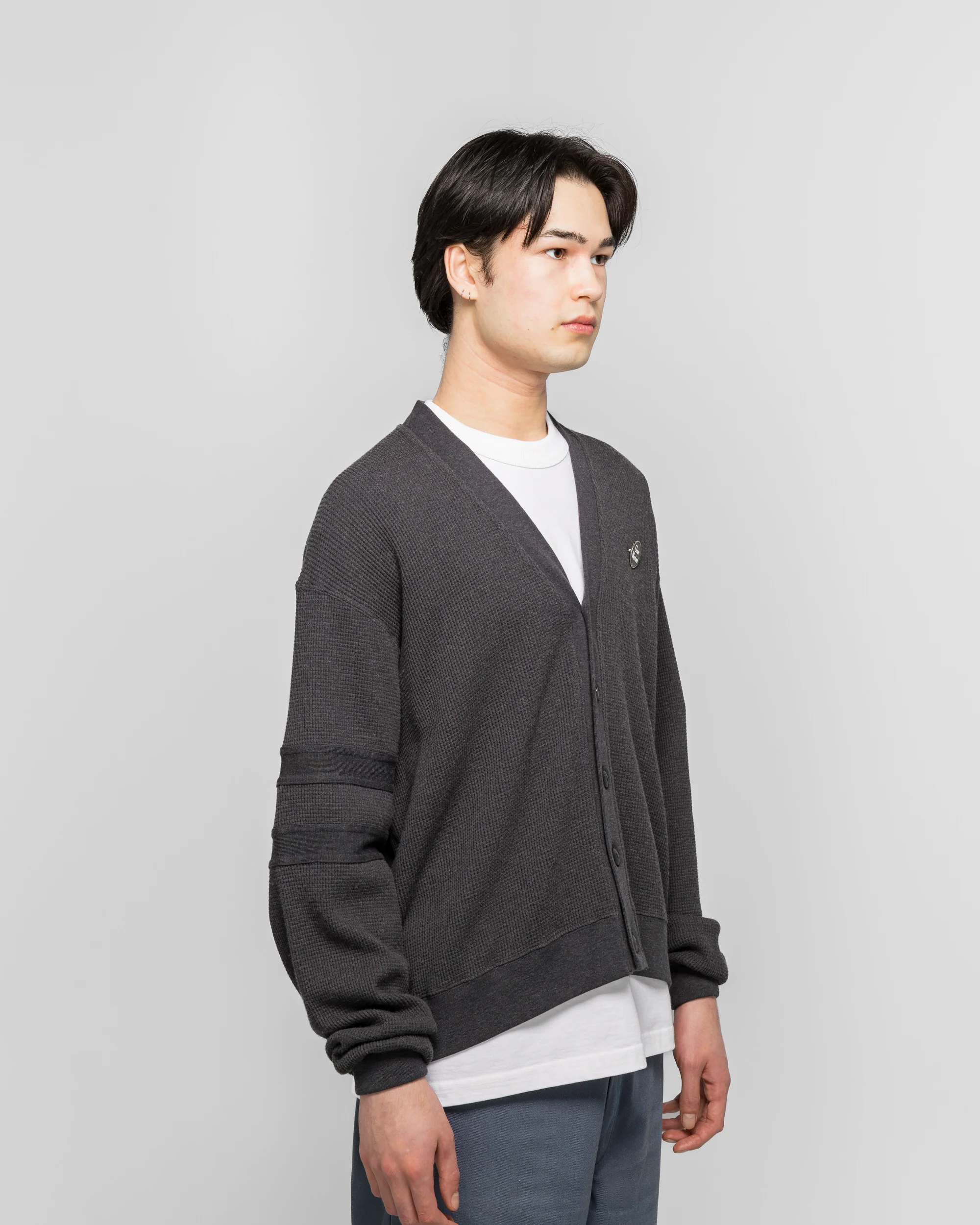 Thermal Cardigan - Top Grey - Image 3