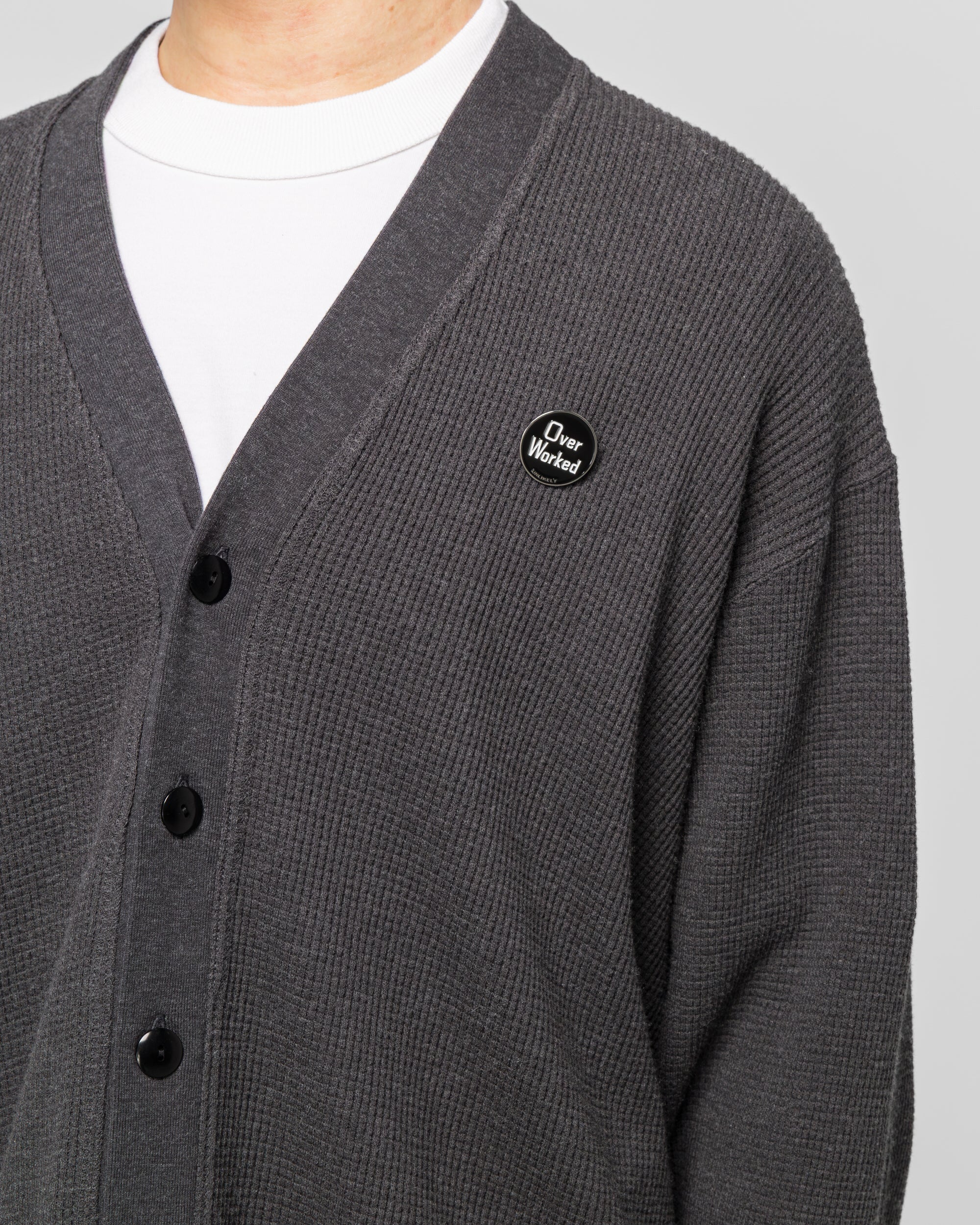 Thermal Cardigan - Top Grey - Image 5