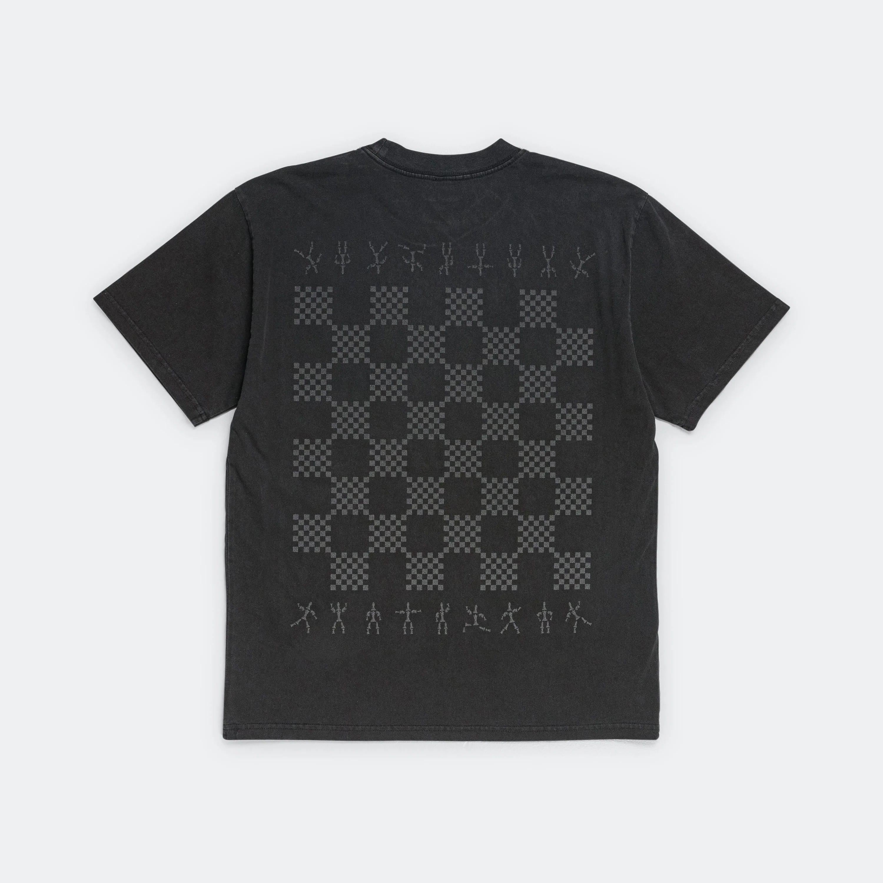 UP THERE X ATAB Lab 'Chess Board' Tee - Faded Coal/Reflective - Image 2