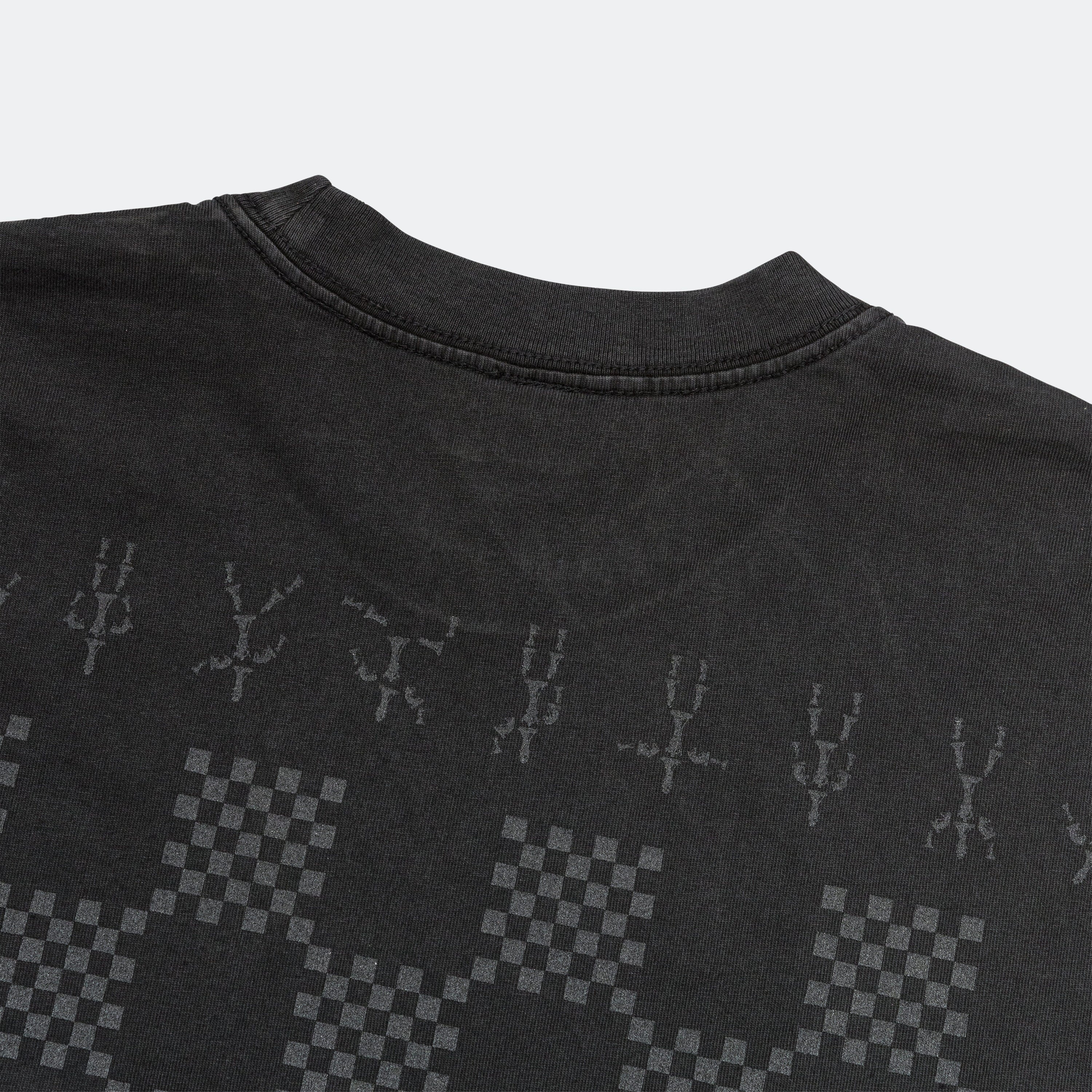 UP THERE X ATAB Lab 'Chess Board' Tee - Faded Coal/Reflective - Image 6