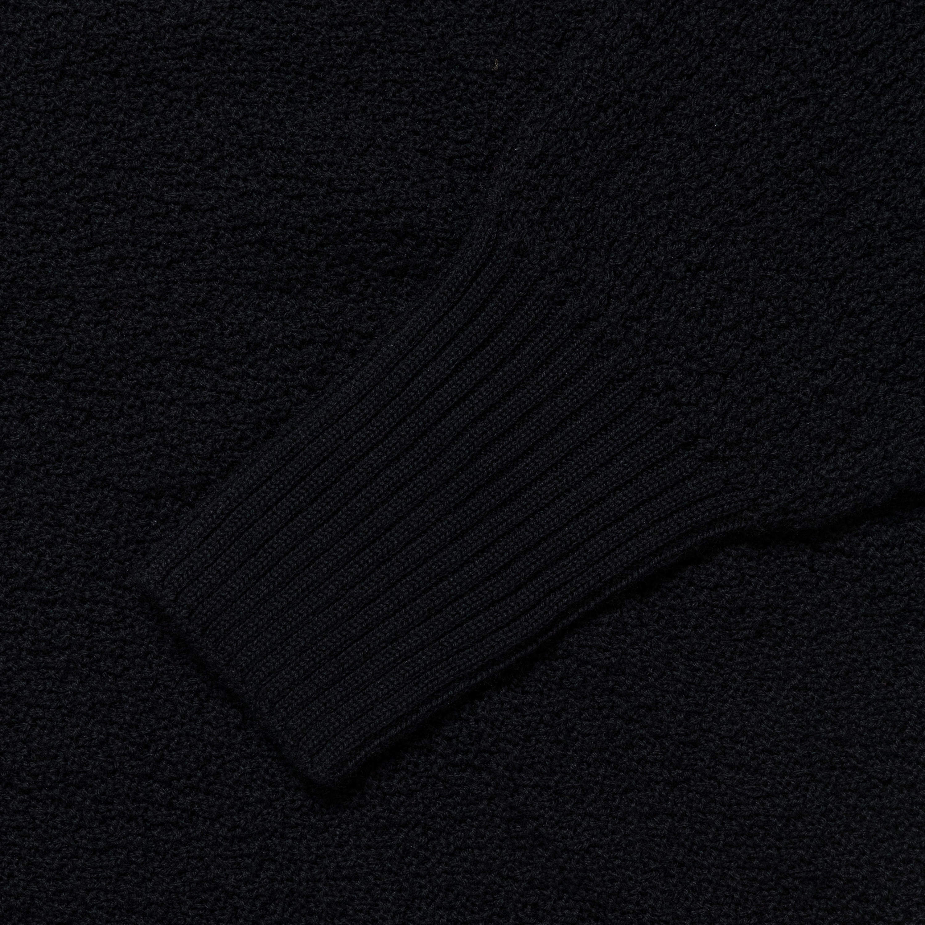 V-Neck Cardigan - Black Merino Wool Knit - Image 3