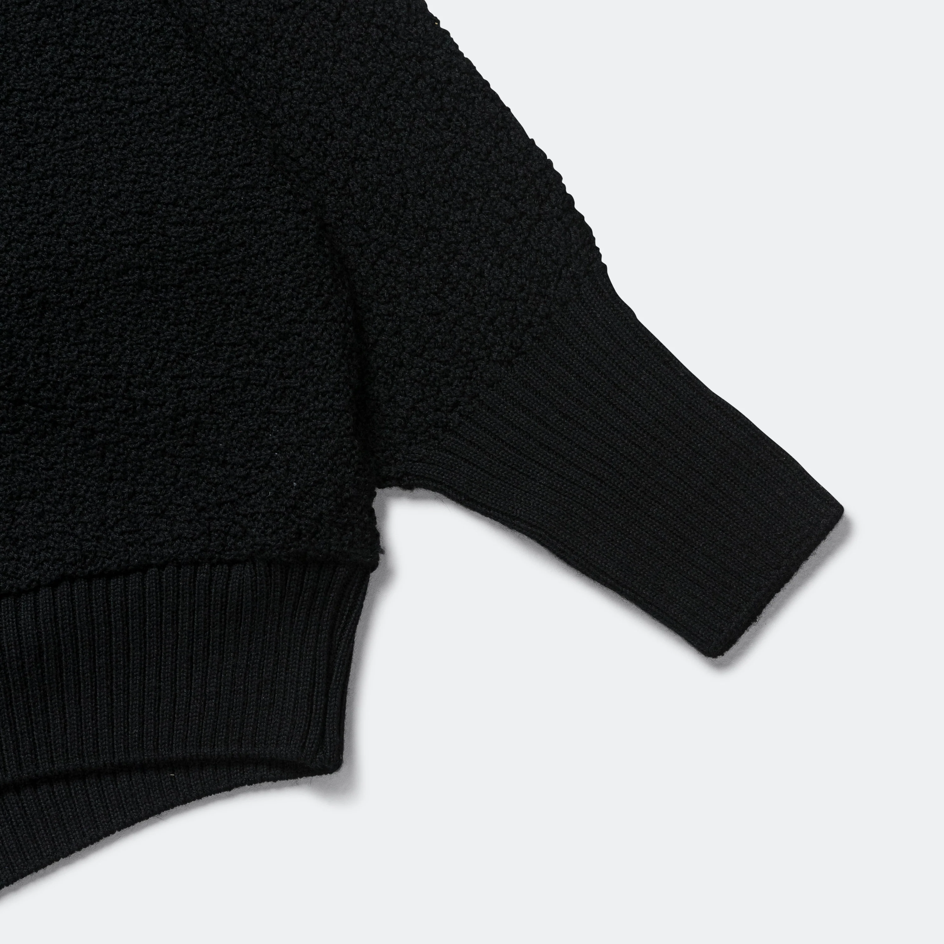 V-Neck Cardigan - Black Merino Wool Knit - Image 5