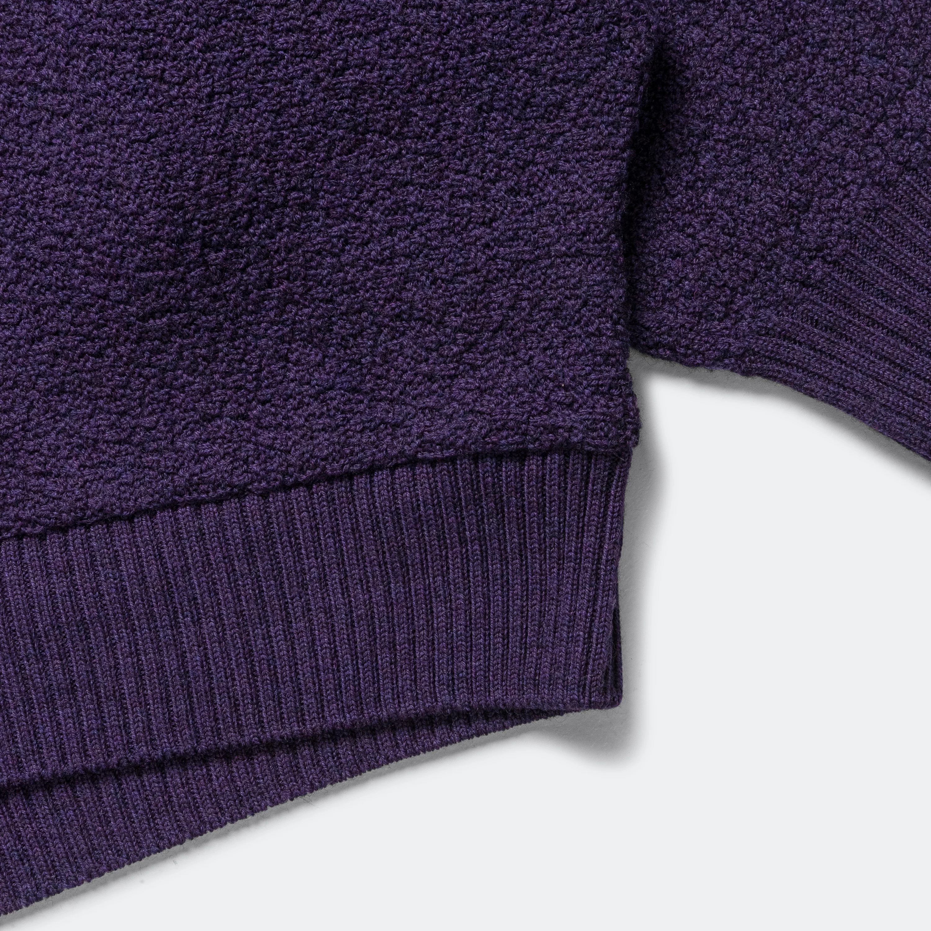 V-Neck Cardigan - Purple Merino Wool Knit - Image 5
