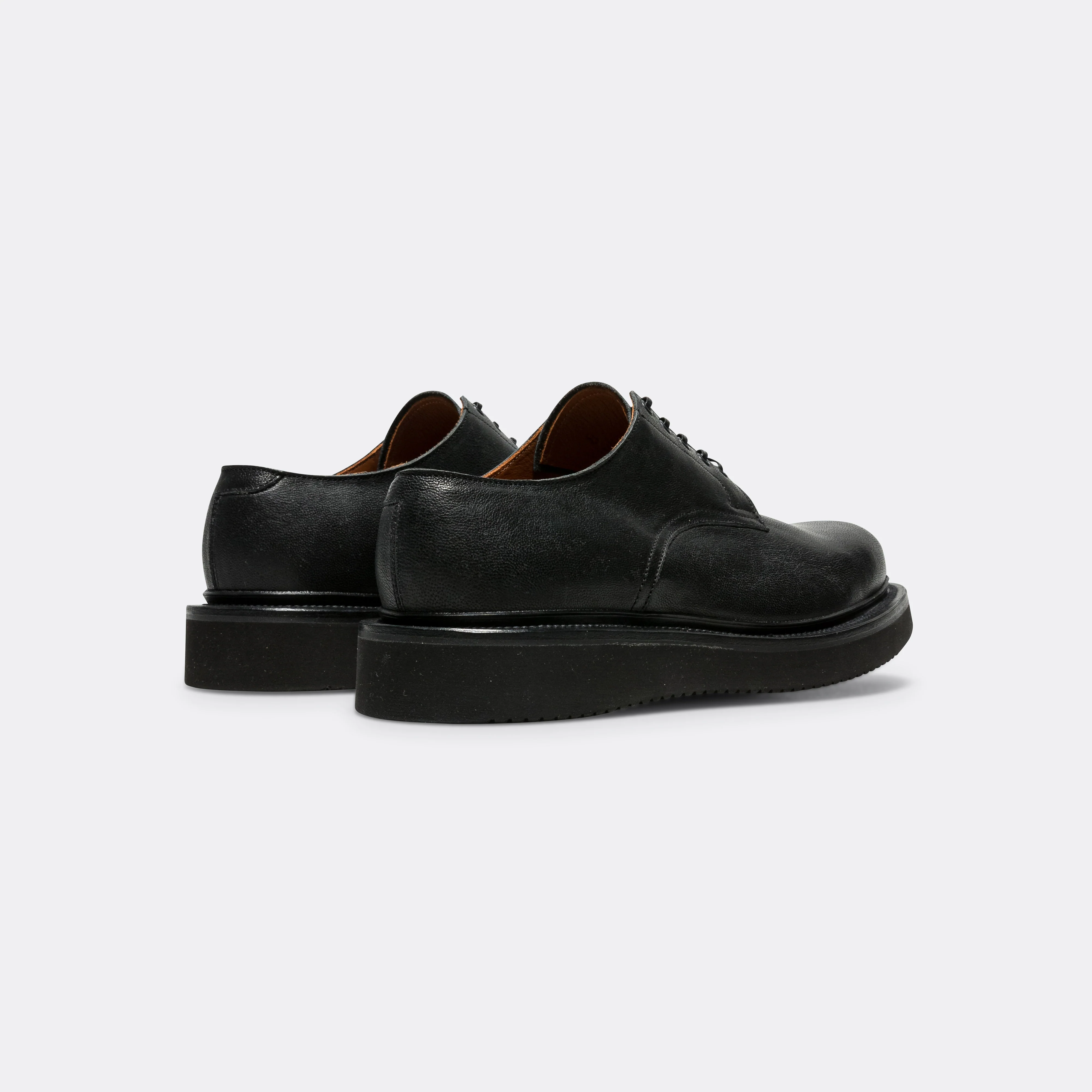 Rockland Blucher by UP THERE - Waxed Camel Nero - Image 3