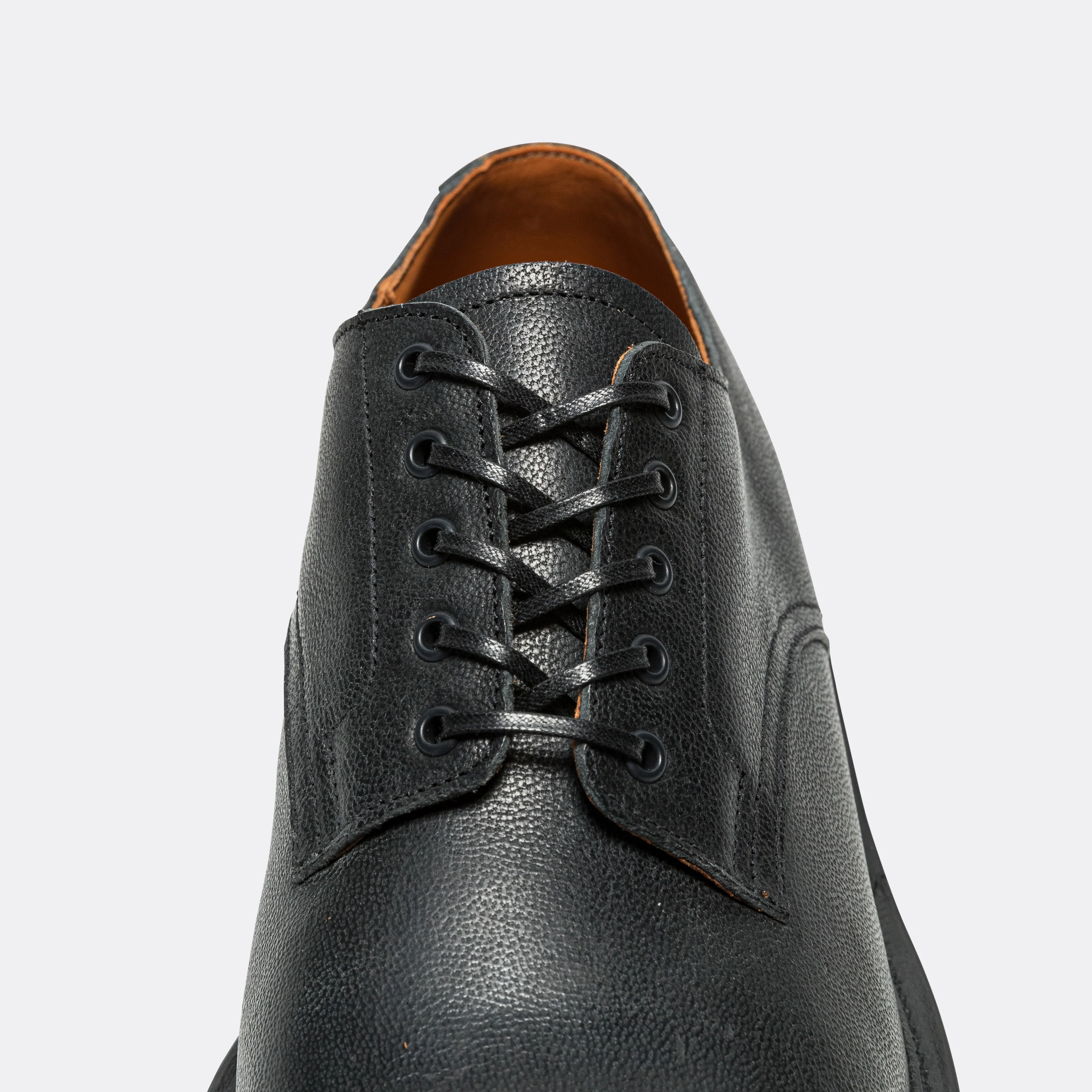 Rockland Blucher by UP THERE - Waxed Camel Nero - Image 8