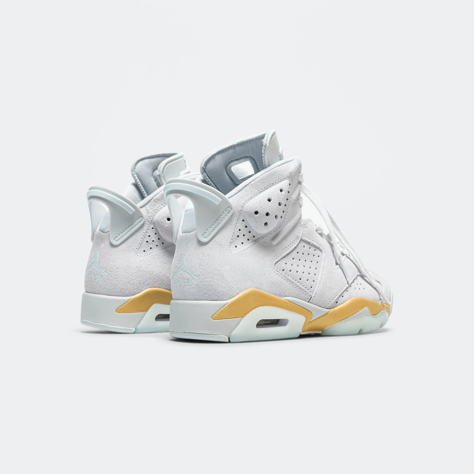 Womens Air Jordan 6 Retro - Pure Platinum/Glacier Blue-Metallic Gold - Image 3