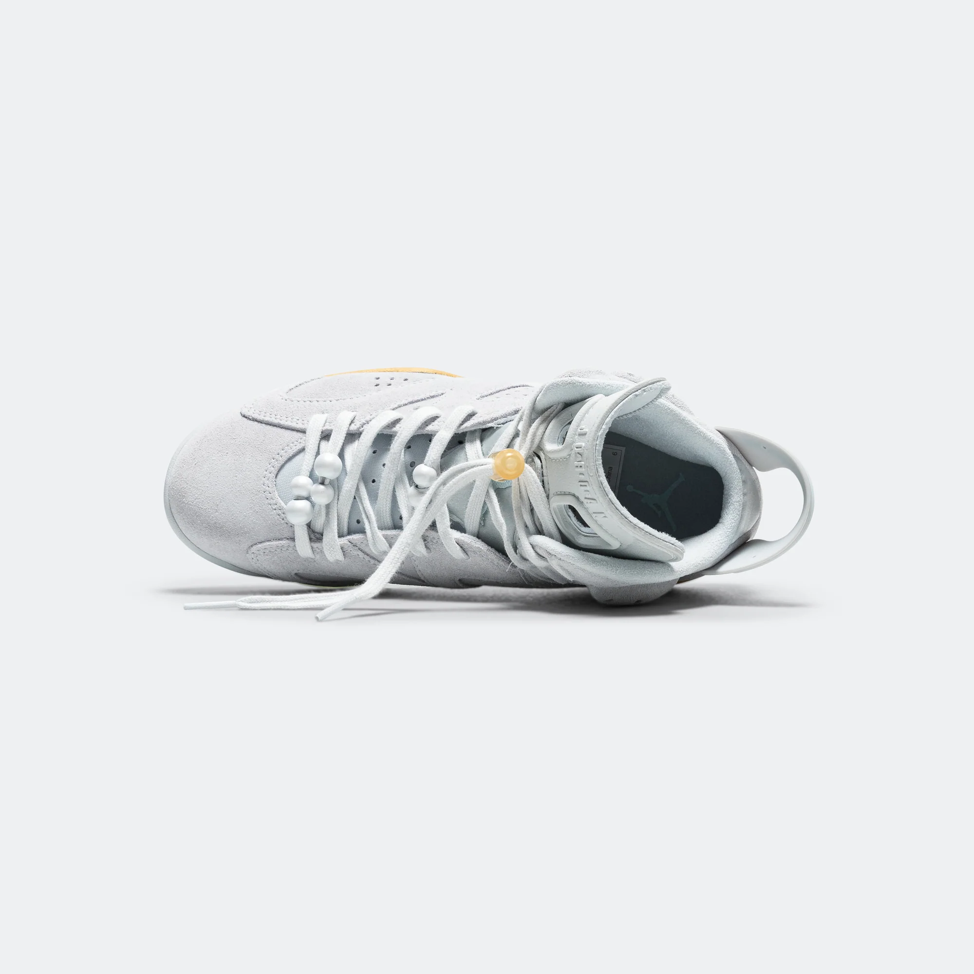 Womens Air Jordan 6 Retro - Pure Platinum/Glacier Blue-Metallic Gold - Image 4