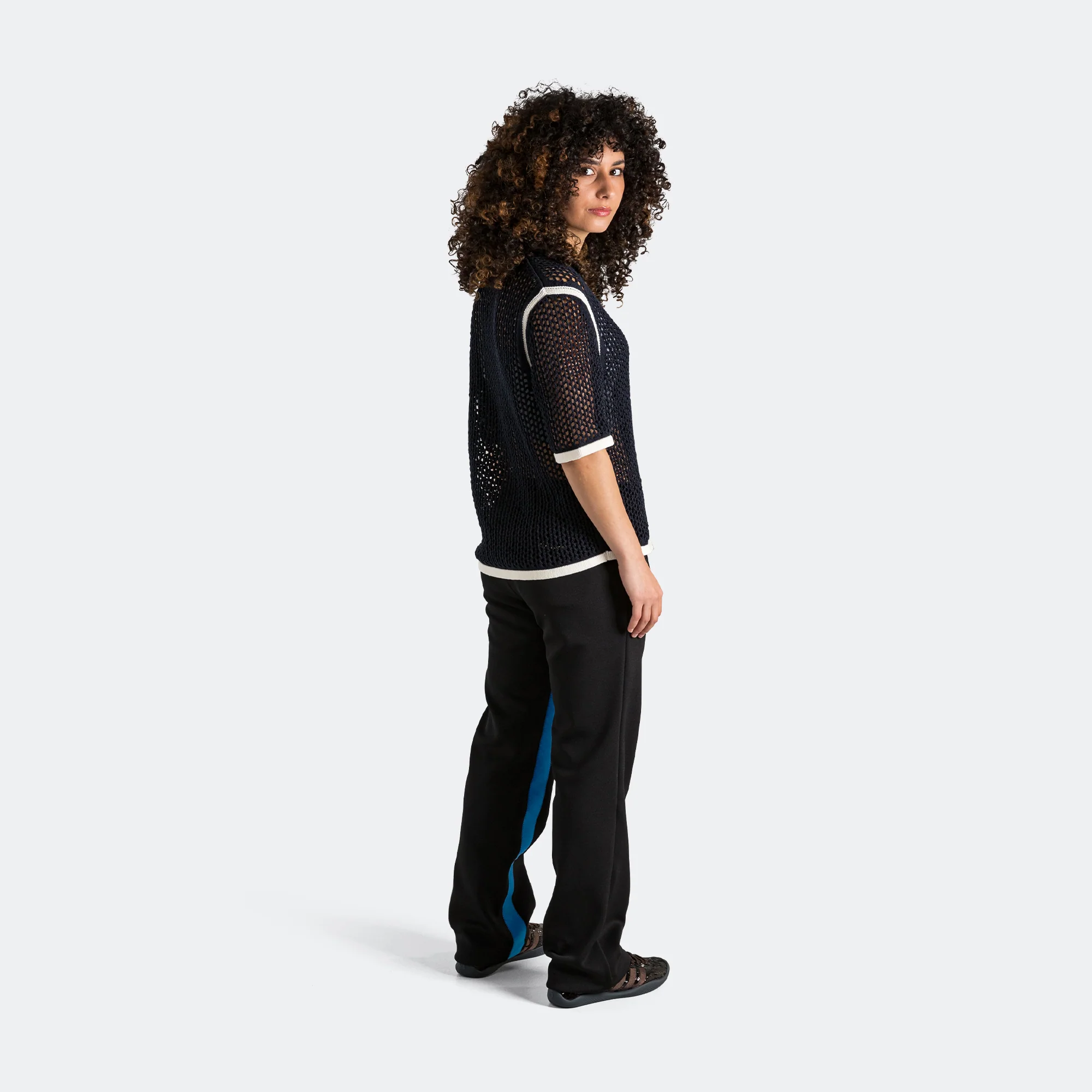 Womens Pique Track Pant x Wales Bonner - Black - Image 7
