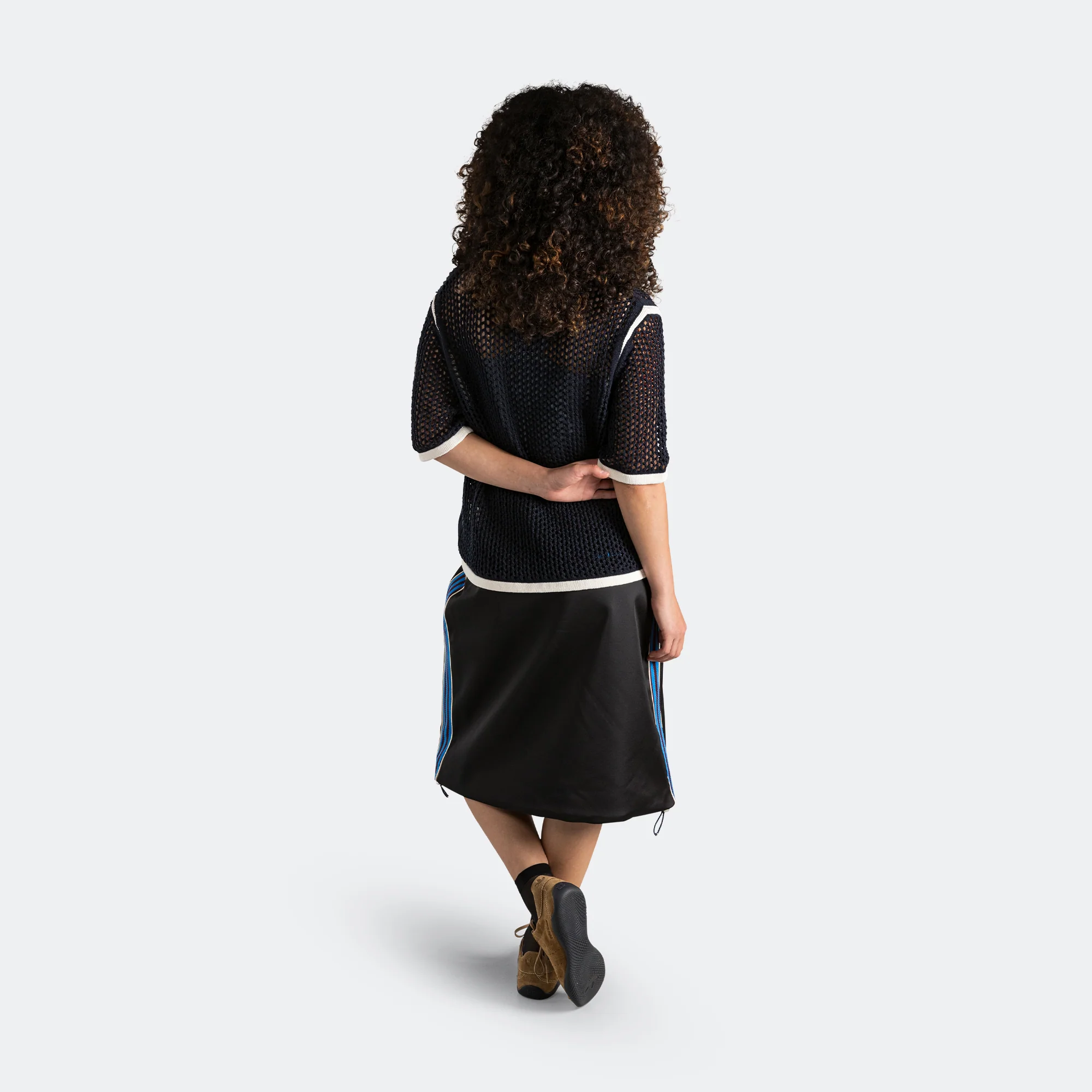 Womens Satin Skirt x Wales Bonner - Black - Image 3
