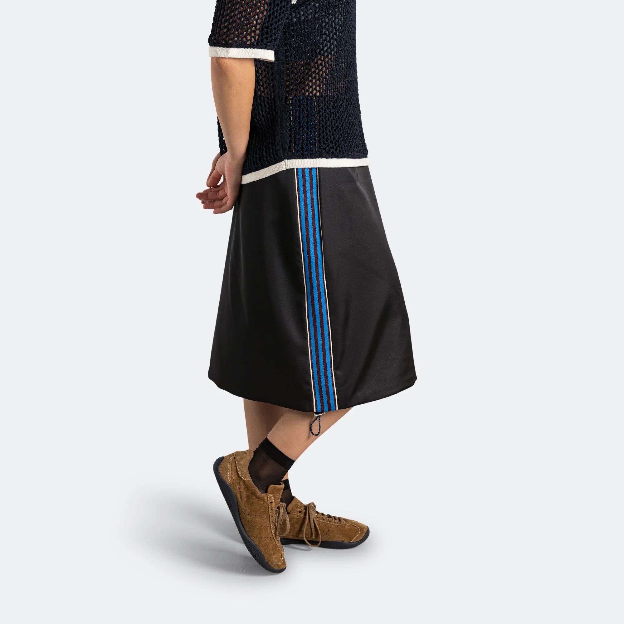 Womens Satin Skirt x Wales Bonner - Black - Image 4
