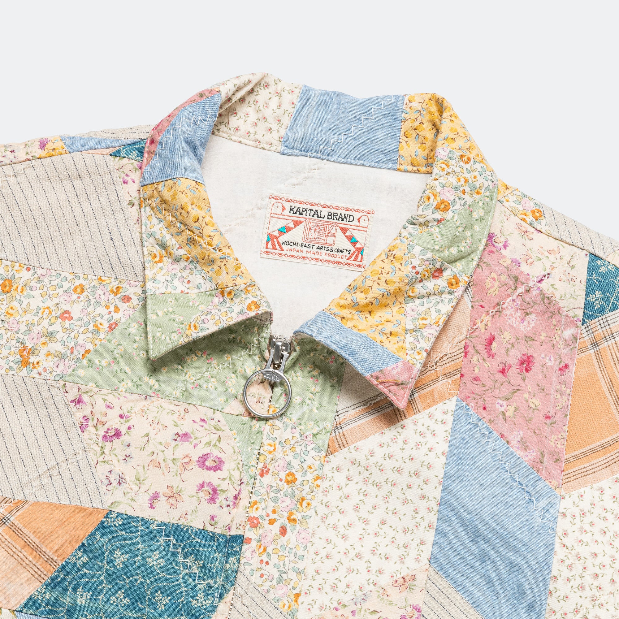 YABANE Quilt Patchwork Drizzler JKT - Ecru - Image 2