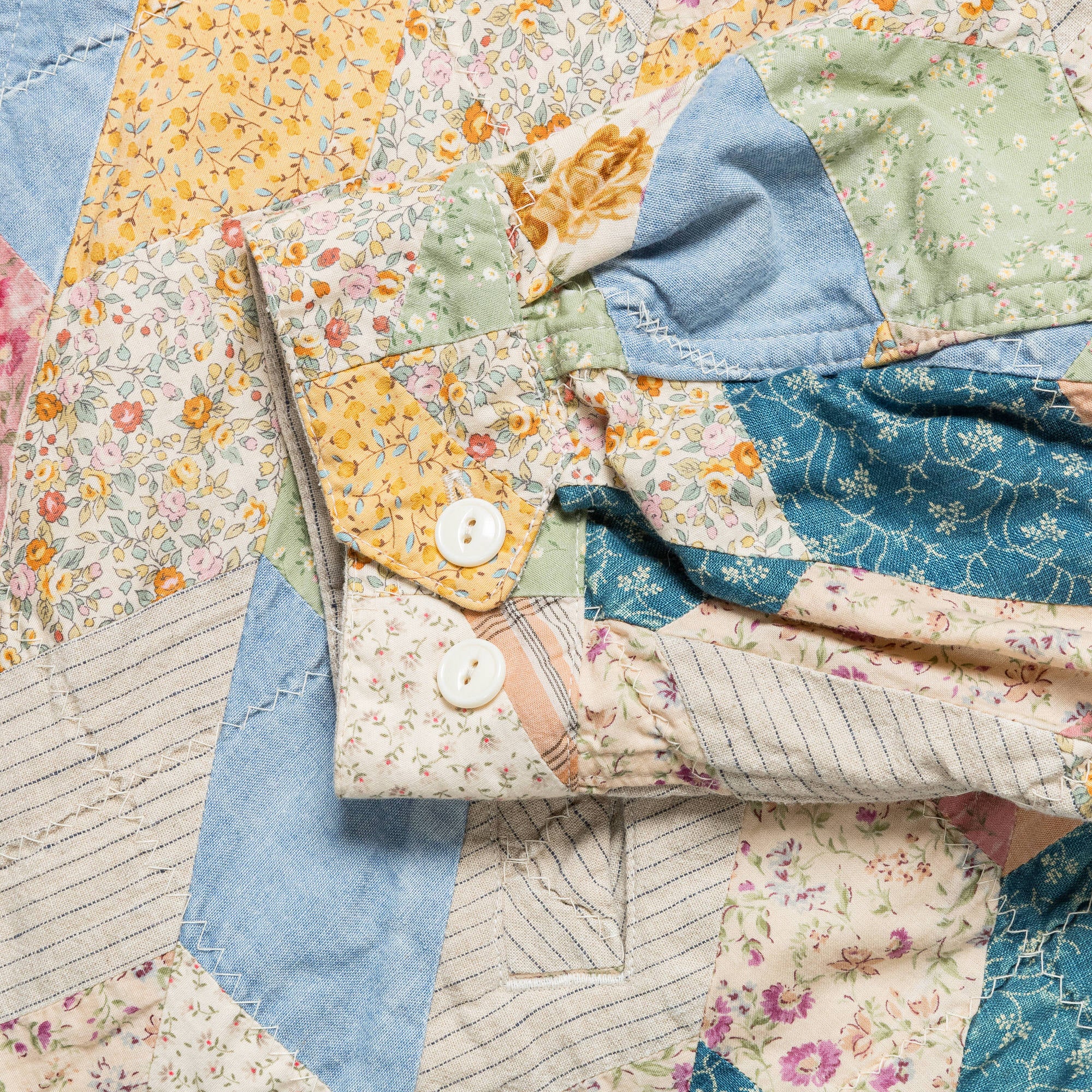 YABANE Quilt Patchwork Drizzler JKT - Ecru - Image 6
